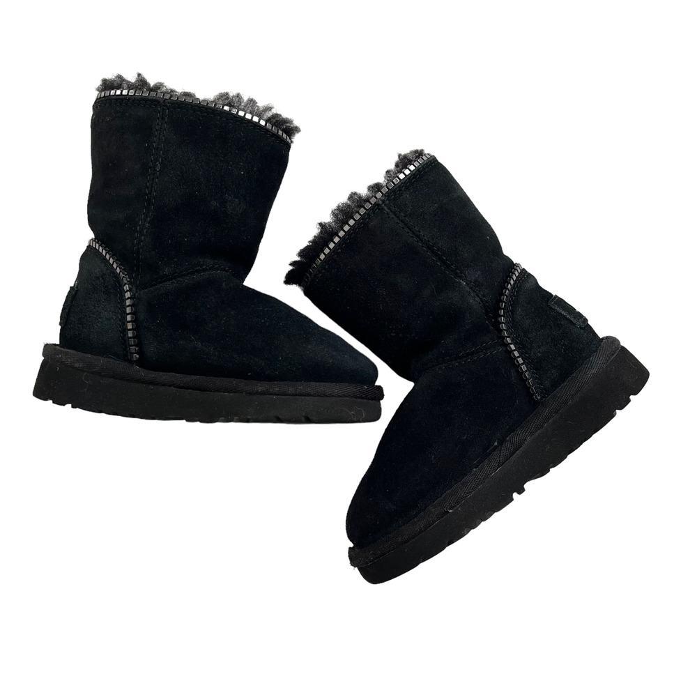 Ugg Florence Black Zipper Winter Snow Boots Baby Girl size 6 - Picture 2 of 11